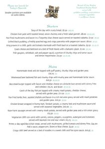 Menus – The Boot Inn